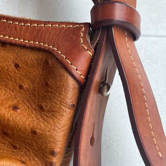 Vintage Dooney & Bourke Ostrich Hobo Bag Purse - Picture 6 of 16